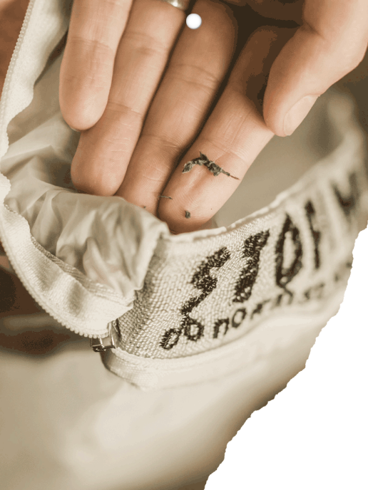 image of microplastic in a washing bag