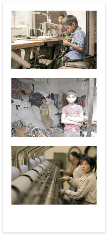 3 images of child labour